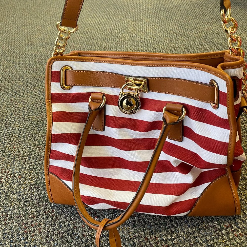Michael Kors Canvas Stripped Bag